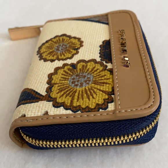 Spartina 449 | Yemaya First Mate Wallet Cream Linen Floral Navy/Gold/Pale Blue - Picture 5 of 16